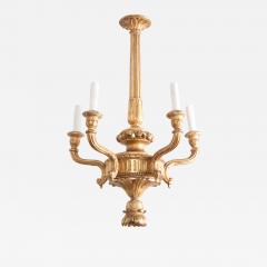 French 19th Century Louis XVI Style Giltwood Five Light Chandelier - 1151115
