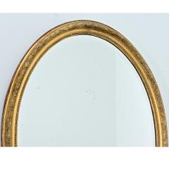 French 19th Century Louis XVI Style Giltwood Oval Mirror - 4811569