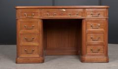 French 19th Century Louis XVI Style Mahogany and Oak Pedestal Desk - 1817324