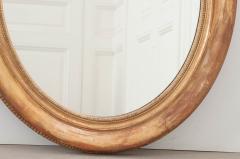 French 19th Century Louis XVI Style Oval Giltwood Mirror - 1064613