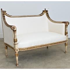 French 19th Century Louis XVI Style Parcel Gilt Canap  - 4663637