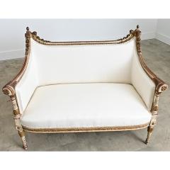 French 19th Century Louis XVI Style Parcel Gilt Canap  - 4663671