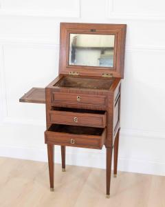 French 19th Century Louis XVI Style Side Table with Fitted Mirror - 4707283
