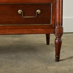French 19th Century Louis XVI Style Walnut Marble Commode - 4150125