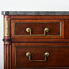 French 19th Century Louis XVI Style Walnut Marble Commode - 4150129