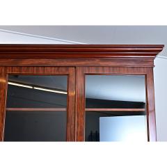 French 19th Century Mahogany Bibliotheque with Blue Velvet Interior - 4578231
