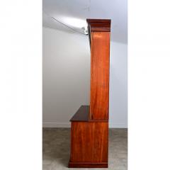 French 19th Century Mahogany Bibliotheque with Blue Velvet Interior - 4578234