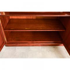 French 19th Century Mahogany Bibliotheque with Blue Velvet Interior - 4578236