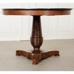 French 19th Century Mahogany Center Table with Pedestal Base - 1607829