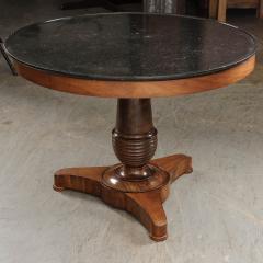 French 19th Century Mahogany Center Table with Pedestal Base - 1607830