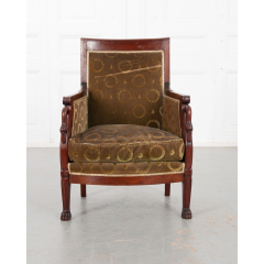 French 19th Century Mahogany Col De Cygne Bergere - 2707076