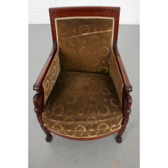 French 19th Century Mahogany Col De Cygne Bergere - 2707089