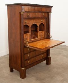 French 19th Century Mahogany Empire Secr taire Abattant - 3286253