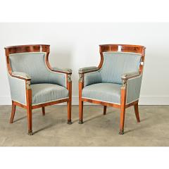 French 19th Century Mahogany Pair of Empire Arm Chairs - 4317054