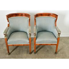 French 19th Century Mahogany Pair of Empire Arm Chairs - 4317074