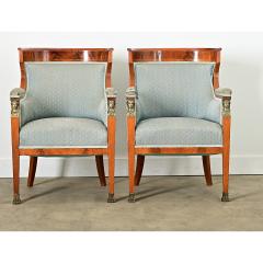 French 19th Century Mahogany Pair of Empire Arm Chairs - 4317075