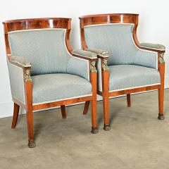 French 19th Century Mahogany Pair of Empire Arm Chairs - 4317077