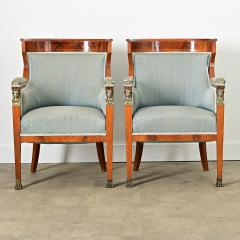 French 19th Century Mahogany Pair of Empire Arm Chairs - 4317078