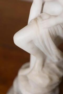 French 19th Century Marble Sculpture of a Nymph after the Bath on Pedestal - 3660877
