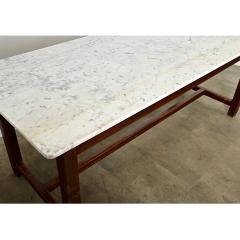 French 19th Century Marble Top Farm Table - 4342375
