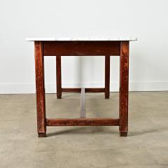 French 19th Century Marble Top Farm Table - 4342376