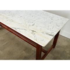 French 19th Century Marble Top Farm Table - 4342377