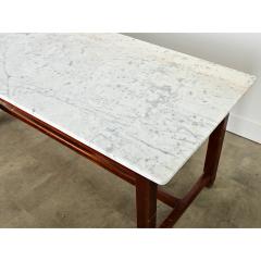 French 19th Century Marble Top Farm Table - 4342383