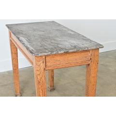 French 19th Century Marble Top Oak Console - 4549910
