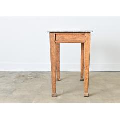 French 19th Century Marble Top Oak Console - 4549913