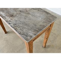 French 19th Century Marble Top Oak Console - 4549926