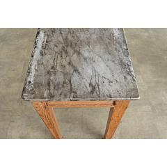 French 19th Century Marble Top Oak Console - 4549929