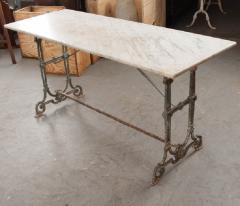 French 19th Century Marble Top and Iron Bistro Table - 1268725