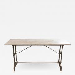 French 19th Century Marble Top and Iron Bistro Table - 1268933