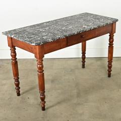 French 19th Century Marble Walnut Bakery Table - 3957802