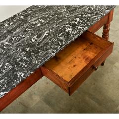 French 19th Century Marble Walnut Bakery Table - 3957806