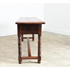 French 19th Century Oak Server with Turned Legs - 4632846