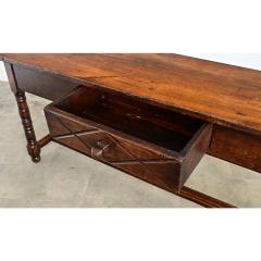 French 19th Century Oak Server with Turned Legs - 4632847