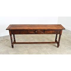 French 19th Century Oak Server with Turned Legs - 4632864