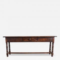 French 19th Century Oak Server with Turned Legs - 4699171