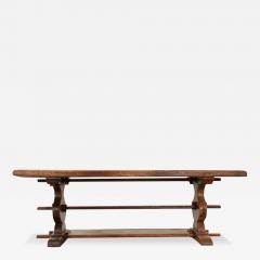 French 19th Century Oak Trestle Table - 3426254