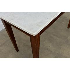 French 19th Century Oak White Marble Console - 4549887