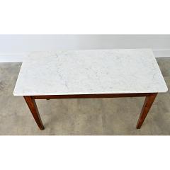 French 19th Century Oak White Marble Console - 4549892