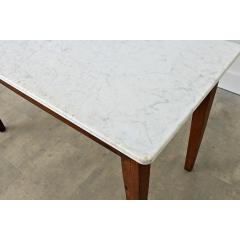 French 19th Century Oak White Marble Console - 4549893