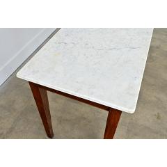 French 19th Century Oak White Marble Console - 4549895