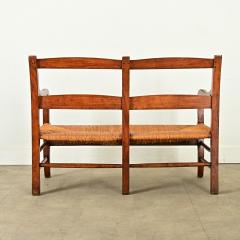 French 19th Century Oak and Rush Seat Bench - 4117512