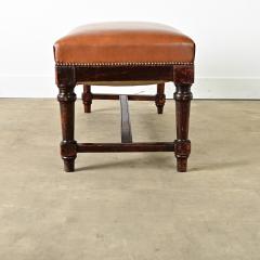 French 19th Century Oak and Upholstered Bench - 4337010