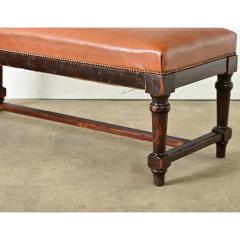 French 19th Century Oak and Upholstered Bench - 4337015