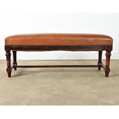 French 19th Century Oak and Upholstered Bench - 4337017