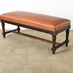 French 19th Century Oak and Upholstered Bench - 4337021