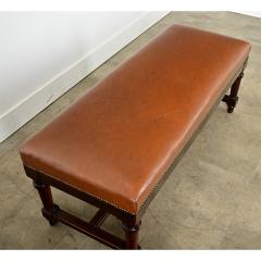 French 19th Century Oak and Upholstered Bench - 4337037